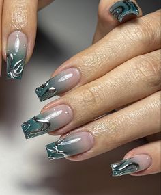 Diy Acrylic Nails, Edgy Nails, Simple Gel Nails, Grunge Nails, Almond Acrylic Nails, Get Nails