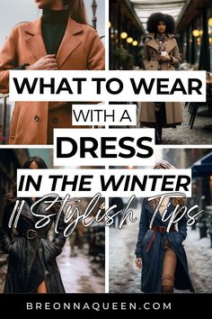 Dress During Winter Outfit, Winter Dress Outfit With Coat, Style A Long Dress Winter, Coats And Dresses Outfit, Formal Winter Dress Outfit, Casual Dress For Winter, Dressing Up A Maxi Dress, Sleeveless Winter Dress, Winter A Line Dress