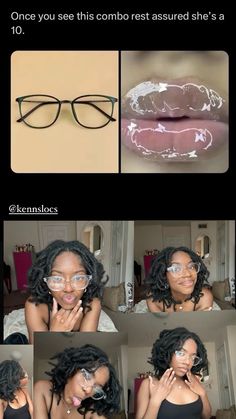 #locs #loccommunity #glasses #fyp Locs And Glasses, Black Girls With Glasses, Cute Locs, Short Butterfly Locs, Bob Locs, Butterfly Locs, Short Locs Hairstyles, Quick Natural Hair Styles, Curly Hair Styles Easy