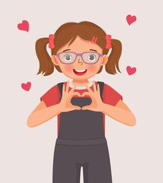 a girl making a heart with her hands