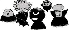 an image of some cartoon characters in black and white with the caption's name