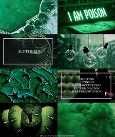 green and black collage with text that reads, i am poison