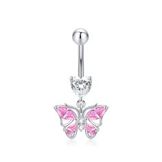 PRICES MAY VARY. Butterfly Belly Button Ring Design: Butterfly symbolizes freedom, love and success. 14 gauge belly button rings makes the pink belly button ring more shiny and charming. It must be very beautiful on your belly. Hypoallergenic Belly Ring Material: Dangling belly button rings made of 925 Sterling Silver. It won't get fade, Hypoallergenic,Lead free,Nickle free. Especially for those with sensitive skin. Belly Button Jewelry Size: 14G (1.6mm) in pin width, 10mm in belly ring length; Cute Belly Button Rings, Butterfly Belly Button Rings, Belly Rings Pink, Navel Rings Butterfly, Cheap Nickel-free Pink Belly Rings, Heart-shaped Pink Belly Rings For Gift, Navel Piercing Jewelry, Design Butterfly, Belly Button Jewelry