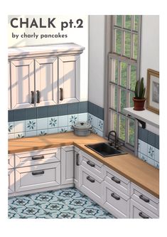 an image of a kitchen scene with the words chalk p2