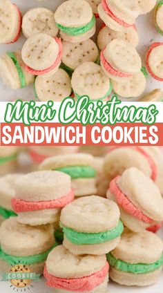 MINI CHRISTMAS SANDWICH COOKIES - Family Cookie Recipes Wafer Sandwich Cookies, Mini Cookie Recipe, Cookies With Buttercream Frosting, Christmas Sandwiches, Easy Christmas Cupcakes, Button Cookies, Easy Buttercream Frosting, Cookie Sandwich Recipes, Fresh Salad Recipes