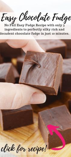 chocolate fudge recipe with only 3 ingredients