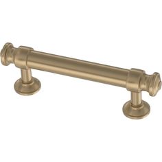 an antique brass finish pull handle on a white background