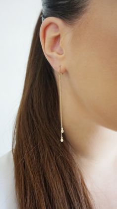 14K 9K Minimalist Long Chain Earrings, Long Chain Dangle Earrings, Dainty solid gold earrings, Simple Lightweight Drop Earrings, Gold Charm Earrings, FREE EXPRESS SHIPPING Dainty, minimalist long chain dangle and drop earrings with small charms made in 14K or 9K solid gold. A lovely, versatile pair of earrings that you will love wearing all day, everyday! Whisper....I Love Minimalism! :) ------------------------------------------------- D E T A I L S 14K Solid Gold or 9K Solid Gold Length: 8.5cm Long Drop Earrings Gold, 14k Yellow Gold Threader Earrings, 14k Yellow Gold Filled Threader Earrings, 14k Gold Filled Yellow Gold Threader Earrings, Hypoallergenic Yellow Gold Linear Earrings For Everyday, 14k Gold Threader Earrings For Everyday, Yellow Gold 14k Gold Filled Threader Drop Earrings, Everyday Yellow Gold Plated Linear Earrings, 14k Gold Tarnish Resistant Threader Drop Earrings