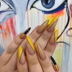 Yellow Nail Art, Unghie Nail Art, Beach Cars, Sassy Nails, Coffin Nails Designs, Creative Nails