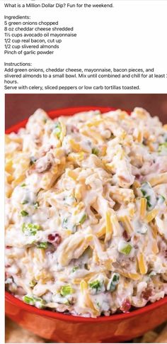 the recipe for this chicken salad is shown