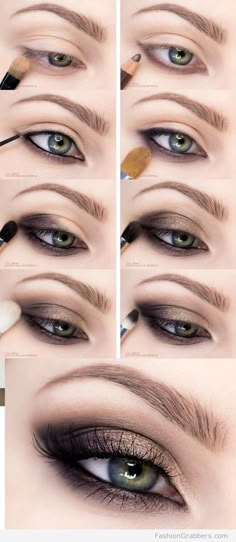 Green Eyes Pop, Smoky Eye Makeup Tutorial, Makeup Cantik, Smokey Eye Easy, Mekap Mata, Tutorial Origami, Smokey Eye Tutorial, Smokey Eye Makeup Tutorial, Smink Inspiration