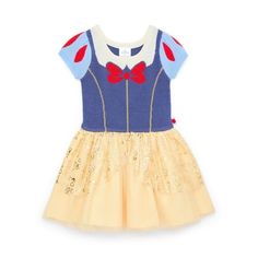 Introducing the enchanting Disney Princess Snow White Toddler Girls Cosplay Sweater Dress! Inspired by the timeless tale of Snow White and her adventures in the enchanted forest, this charming garment brings the magic of Disney to life. Crafted with meticulous attention to detail, this sweater dress captures Snow White's iconic grace and innocence. In a rich royal blue color reminiscent of Snow White's iconic dress, this sweater dress features elegant red accents, golden trim, and delicate details inspired by classic fairy tales. The soft and cozy fabric ensures comfort for your little one, whether they're attending a princess-themed party or enjoying playtime at home. Available in sizes ranging from 12 months to 5 years old, this cosplay sweater dress is perfect for toddlers and young gir Sleeping Beauty Cosplay, Snow White Toddler, Snow White Dress, Disney Princess Toddler, Cindy Dress, Minnie Dress, Rapunzel Dress, Snow White Dresses, Girl Cosplay