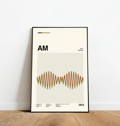 an image of a poster on the wall with sound waves coming out of it that reads am