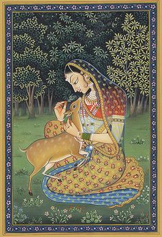 Rajasthani Miniature Paintings, Mughal Miniature Paintings, Art Krishna, Rajasthani Painting, Indian Traditional Paintings, Mughal Art Paintings, Rajasthani Art, South Asian Art, Mughal Paintings