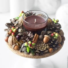 Candle Wreath, Fall Candle, Farmhouse Fall Decor, Fall Candles, Candle Centerpieces, Winter Diy, Christmas Centerpieces