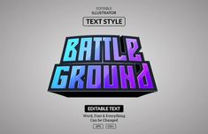 the text battle ground is shown in purple and blue