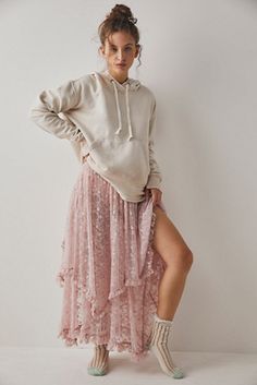 French Courtship Half Slip | Free People Free People French Courtship Slip Outfit, Free People Lace Skirt, Sheer Fabric Outfits, Female Gaze Outfits, Ward Robes, Lace Skirt Outfit, Layered Lace Skirt, Bohemian Chic Outfits, Fashion 23