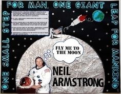 an advertisement for neil armstrong's album, fly me to the moon