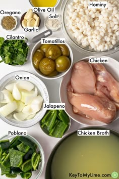 the ingredients to make this recipe include chicken, broccoli, olives, and cauliflower