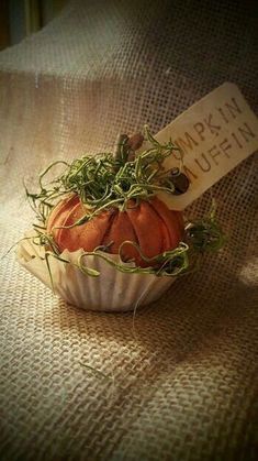 a small pumpkin sitting on top of a table