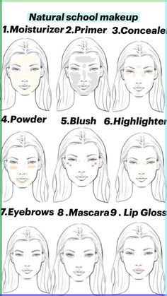 Natural school makeup Makeup Looks For School, Trendy Makeup Looks, Natural School Makeup, Face Makeup Routine, School Makeup Tutorial, Back To School Makeup, Makeup Life Hacks, Teenager Makeup