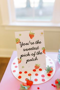 a card that says you're the sweetest pick of the patch on a plate