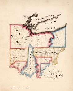 an old map of the united states with its major cities and roads in red, blue, and yellow