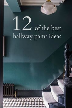 colour block painted hallway Entryway Color Ideas, Hallway Paint Ideas, Stairwell Wall Ideas, Small Staircase Ideas, Hallway And Stairs Ideas, Hall Paint Colors, Small Hallway Decorating, Hallway Wall Colors, Entryway Colors