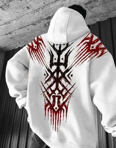 Rune Tattoo, Cyberpunk Clothes, Hype Clothing, Stylish Hoodies, Dope Outfits For Guys, Concept Clothing, Guys Clothing Styles, Cool Outfits For Men, Pullover Designs