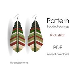 a pair of earrings with different patterns and colors on the front, back and side