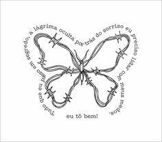 a black and white drawing of a butterfly with words written on it's wings