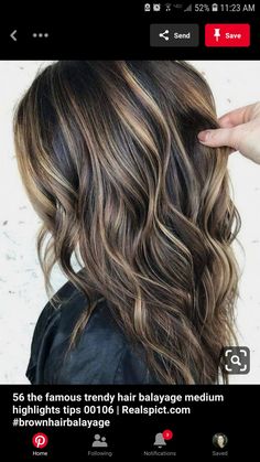 Dark Brown Hair With Blonde Highlights, Brunette Hair Color With Highlights, Brown Hair Shades, Hair Color Highlights