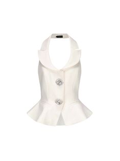 Diamond Vest, Nana Jacqueline, Shimmer Fabric, Vest White, British Indian, The Block, Round Neckline, Final Sale, Fashion Inspo