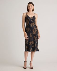 We love the midi length and bias cut of this dress! This super flattering fit is made from 100% mulberry silk, in a satin finish. The kicker? Our silk is washable. Easy to style, easy to wash for low-maintenance luxe. Plus, silk fiber contains 18 kinds of amino acids that make it amazing for skin nourishment, hypo-allergenic, and naturally thermoregulating to help maintain body temperature. Office Wear, Silk Fiber, Vintage Wardrobe, Silk Slip Dress, Body Temperature, Silk Slip, Dress 100, Mulberry Silk, Natural Fabrics