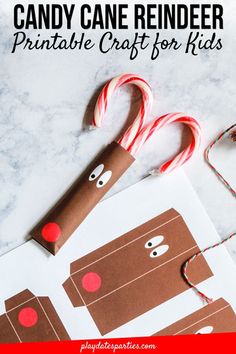 candy cane reindeer printable craft for kids is an easy and fun christmas activity to do with the kids