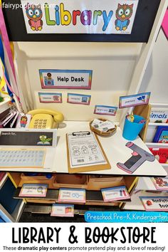 the library and bookstore display is full of books