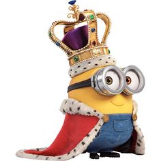 a minion with a crown and eye glasses