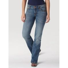 Step into these Retro Mae Bootcut Jeans from Wrangler and embrace your inner cowgirl in style. Drawing from their Western heritage, these jeans feature the leather Wrangler patch, classic 'W' stitching on the back pockets and a bootcut leg. Plus, the stretch fabric makes movin on the go a breeze. Size: 11 x 32.  Color: Blue.  Gender: female.  Age Group: adult. Western Style Medium Wash Flare Jeans For Rodeo, Western Style Denim Flare Jeans For Rodeo, Movin On, Bootcut Jean, Blue Gender, Bootcut Jeans, The Go, Gender Female, Stretch Fabric