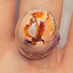 Solid Sterling Silver. Amazing Stone!! Sterling Silver Oval Opal Cabochon Ring, Collectible Orange Sterling Silver Jewelry, Orange Cabochon Sterling Silver Jewelry, Mexican Fire Opal Ring, Mexican Fire Opal, Ring Color, Fire Opal, Gemstone Ring, Womens Jewelry Rings