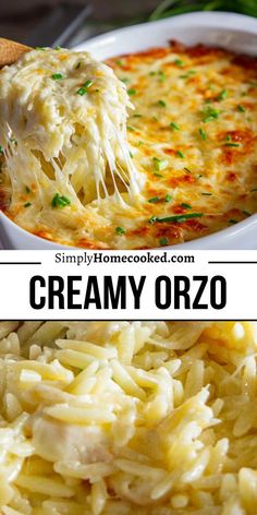 creamy orzo with cheese and parmesan is an easy dinner recipe that's ready in under 30 minutes