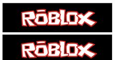 two red and black logos with the word roblox on them in white letters