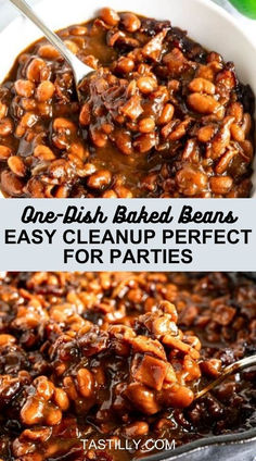 one dish baked beans easy clean up perfect for parties with the addition of brown sugar