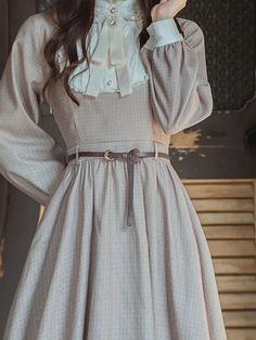 Light Academia Vintage Dress Dark Academia Dress Victorian Vintage Dress Cute Old Fashioned Dresses, Real Victorian Dress, Cute Dresses Cottagecore, Cute Victorian Outfits, Vintage Female Outfits, Pretty Aesthetic Dresses, Cottage Witch Outfit, 1800s Fashion Aesthetic, Casual Victorian Outfits