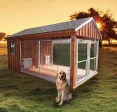 an image of a dog house made out of wood and wire with pictures of it