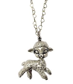 cute little lamb necklace charm silver adorable Silver Kawaii Necklace For Gift, Novelty Silver Necklaces With Charms, Sheep Accessories, Angelcore Necklace, Lamb Necklace, Little Bo Peep, Bo Peep, Sheep And Lamb, Heart Chain