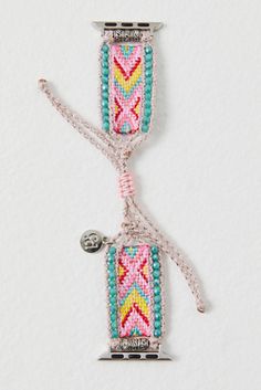 Shop our Friendship Bracelet Apple Watch Band at FreePeople.com. Boho clothing for the creative spirit- free worldwide shipping. Cute Watch Band, Friendship Bracelet Apple Watch Band, Apple Watch Cute Bands, Apple Watch Jewelry Band, Boho Apple Watch Band, Preppy Apple Watch Bands, Apple Watch Bracelet Stack, Easy Bracelets To Make, Cape Diablo