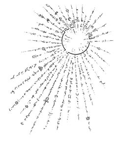 an image of the sun with letters and numbers in it