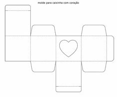 an open box with a heart cut out on the front and back side, in white paper