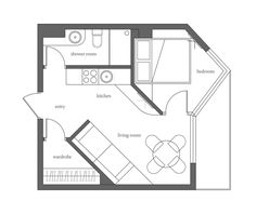 the floor plan for a studio apartment