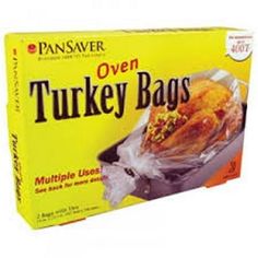 an oven bag with turkey in it